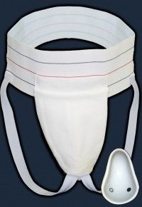 白人色人『Sの局部用サポーター、屈曲の盾のコップが付いている男性の局部用サポーター